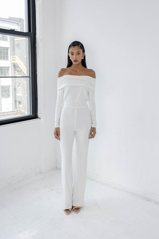 Bardot Collar Jumpsuit